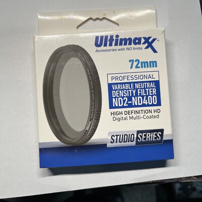 ULTIMAXX Variable Neutral Density Multi-Coated Lens Filter ND2-ND400 72mm
