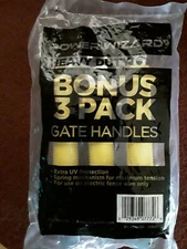  3 Pk. Electric Fence Gate Handle Yellow Heavy Duty 8.5" PowerWizard New