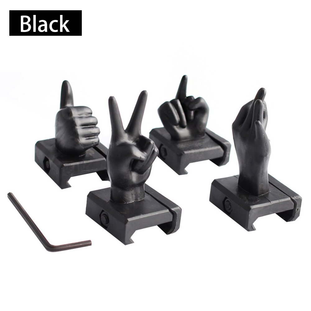 Novelty 4pcs Gestures Rifle Front Rear Sights For 20mm Picatinny Rail