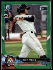 2018 Bowman Chrome Prospects Chris Torres Rookie 90/99 Miami Marlins #BCP207