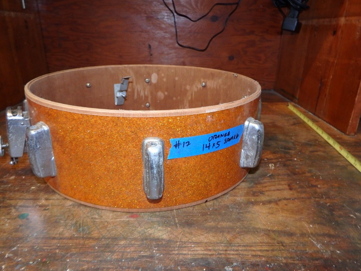 Kent vintage 1960s? Orange / Gold 14in.Snare Drum For parts | eBay