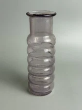 Antique Purple Glass Mustard Jar Bulbous Bottle Stamped 033