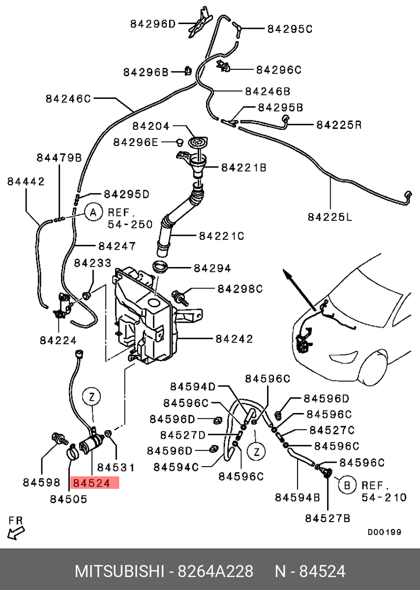 ハチヤーズ 2012-2021 Mitsubishi Outlander Headlamp Washer Motor