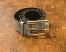 Vintage Light Blue Textured Leather Belt, Made in Canada, Size 40