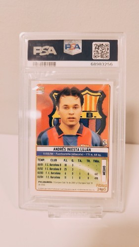 2004 MUNDICROMO - Andres Iniesta #43 PSA 7 - Imagen 2 de 2