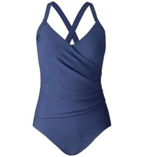 Cupshe Tempest Ruched Sweatheart One Piece Swimsuit Size 3XL Blue Padded New