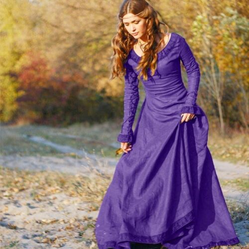 Vintage Neu Mittelalter Langes Kleid Renaissance Prinzessin Kleid Cosplay Kostüm - Bild 3 von 17