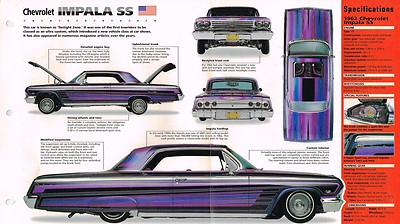 1962 CHEVROLET IMPALA SS Lowrider SPEC SHEET/Brochure | eBay