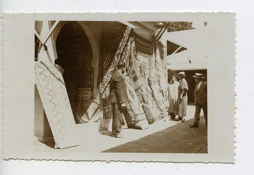 Belgium Brussels World Fair Arab Market Souk officiel Rugs Old Photo RPPC 1935