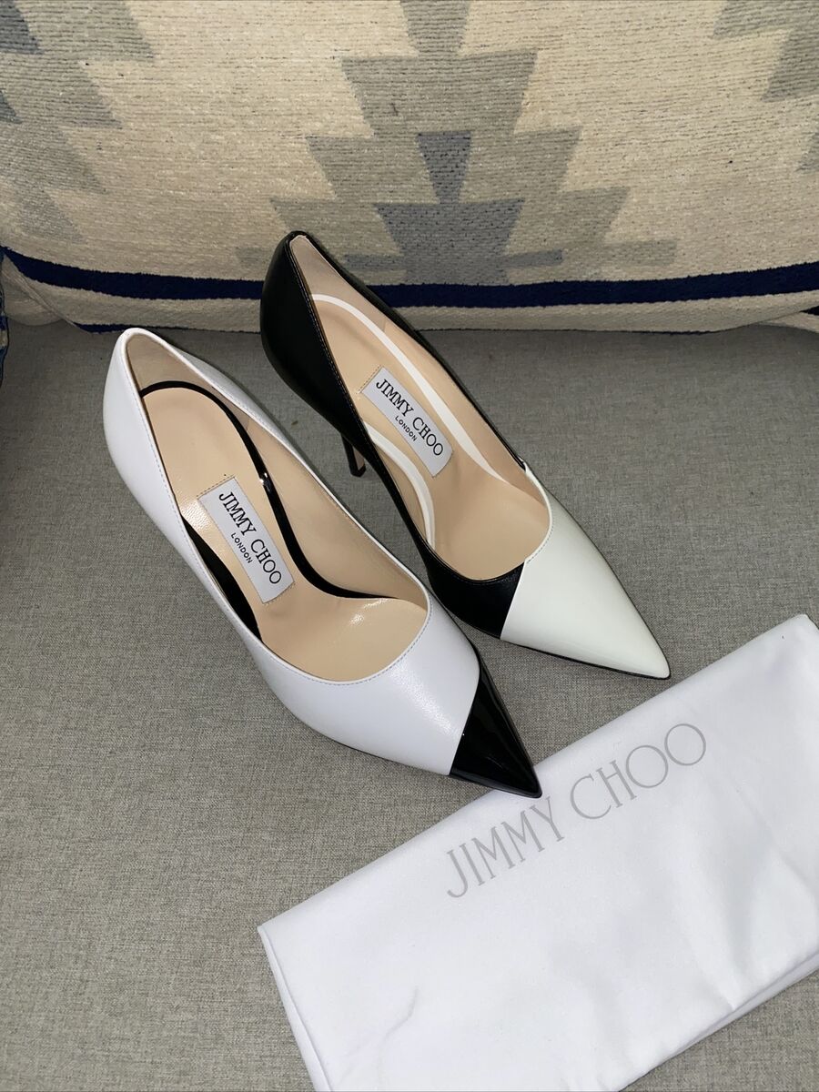 Jimmy Choo Love 100 asymmetric black/white nappa/patent Jimmy Choo Love 100 asymmetric black/white nappa/patent