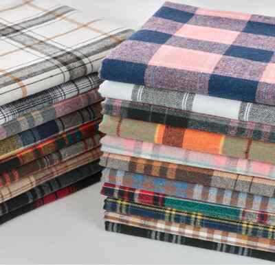 100 % Baumwolle Winceyette Flanell gebürstet Tartan Stoff Kleid Handarbeit 44''/58''