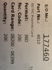 RFID ISO Proximity Cards 36bit