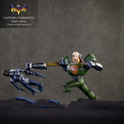 Toys Evolution Captain Commando BABY HEAD Statue PU Painted Pre-order H13cm New