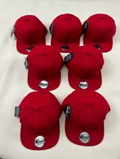 Vintage Original Chuck Lot of 7 Red Snapback Cap Hats One Size USA Made