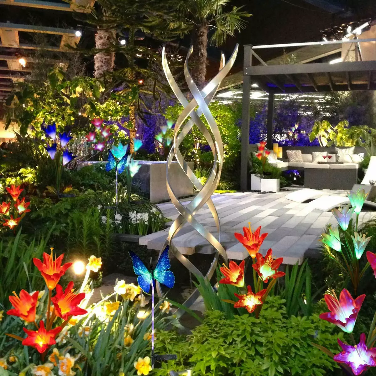 Outdoor flower solar online lights