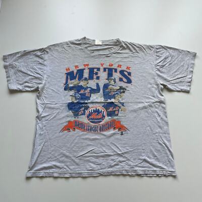 Vintage 90s New York Mets MLB Baseball Graphic T Shirt Men's XL