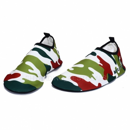 Camouflage Slip on Aqua Shoes Water Reef Shoes Socks Men Ladies Camo Pattern - Picture 9 of 19