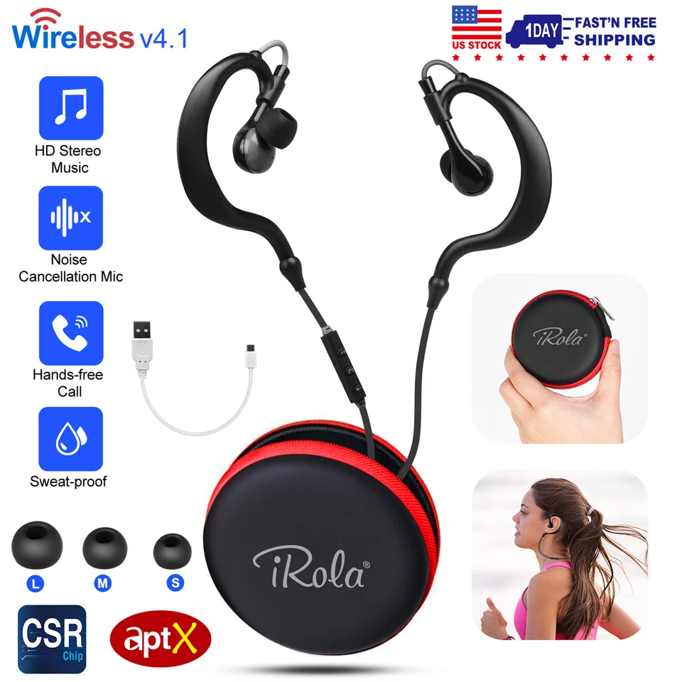 IPX3 Waterproof Original Wireless Headphones Sport Earphones Stereo Headset US - Image 3 of 4