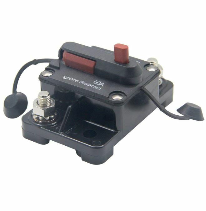 60Amp Circuit Breaker Fuse Manual Reset 12V-48V DC Car Boat - Foto 5