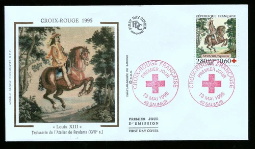 LOUIS XIII TAPESTRY FROM REYDAMS RED CROSS FRANCE SILK CACHET FIRST DAY COVER NI