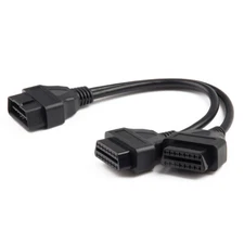 OBD2 OBD-II Splitter Adapter Extension 16 Pin Cable Male to Dual Female Y Cable