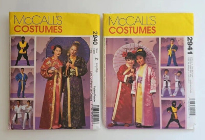 McCalls Costumes 2940 & 2941 pattern karate kimono Adult Large XL Teens & Kids