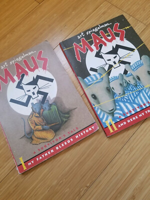 MAUS Survivor s Tale Volume 1 & 2 Art Spiegelman Paper Back book lot