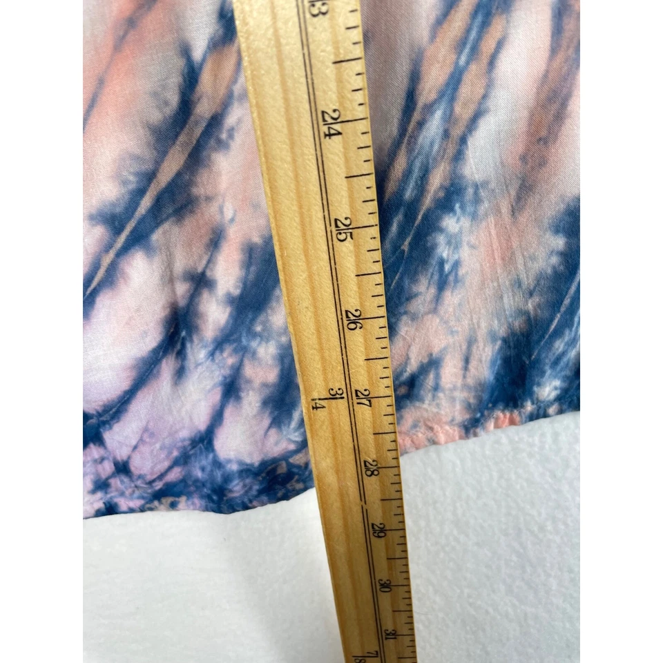 Blusa bohemia para mujer One World tie dye top con ribete de ganchillo cuello en V L Foto 4 de 4