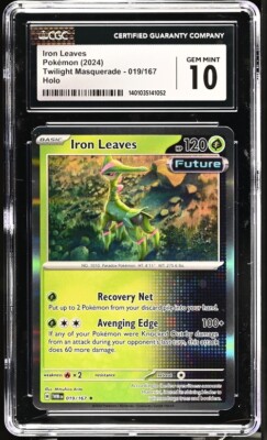 CGC Gem Mint 10 Iron Leaves Holo 019/167 Pokémon Twilight