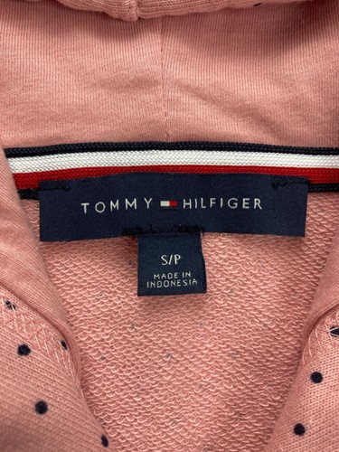Tommy Hilfiger Women's S Blush with Navy Polka Dots Full Zip Hoodie - Picture 3 of 4