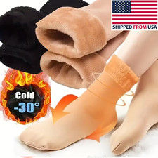 1/2Pairs Winter Warm Plush Thick Fleece-Lined Thermal Socks Women Snow Socks