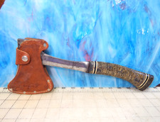 Estwing vintage hatchet Model 24A With #1 sheath, Leather stack Grip