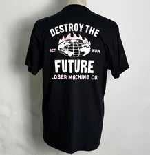 Loser Machine Men's T-Shirt Act Now Black Size L NWT Earth Fire