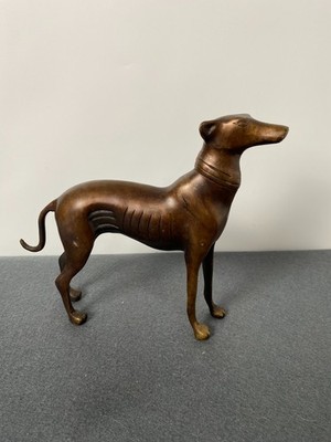 Vintage Bronze Greyhound Whippet Dog Sculpture Statue Art Deco Egyptain