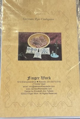 Finger Work Cross Stitch Needle point Pattern German Pyn Cushyons New