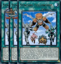 Yugioh! 3x Synchro Fellowship L5DD-ENY05 Ultra Rare 1st Ed NM