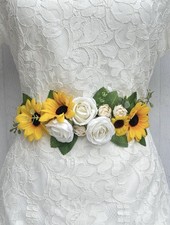 Sunflower Bridal Flower Belt , Wedding Sash, Bridesmaid Belt