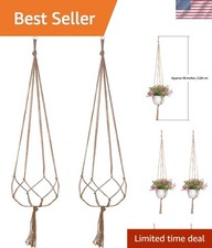 Classic 48 Inch Macrame Plant Hangers: Durable Jute for Indoor/Outdoor Plants