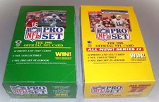 1990 NFL Pro Set Series 1 & 2 Football 36 Pack Box Each From Factory Sealed Case