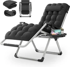 MoNiBloom Reinforced Zero Gravity Chair, Folding Pool Beach Lounger, Portable