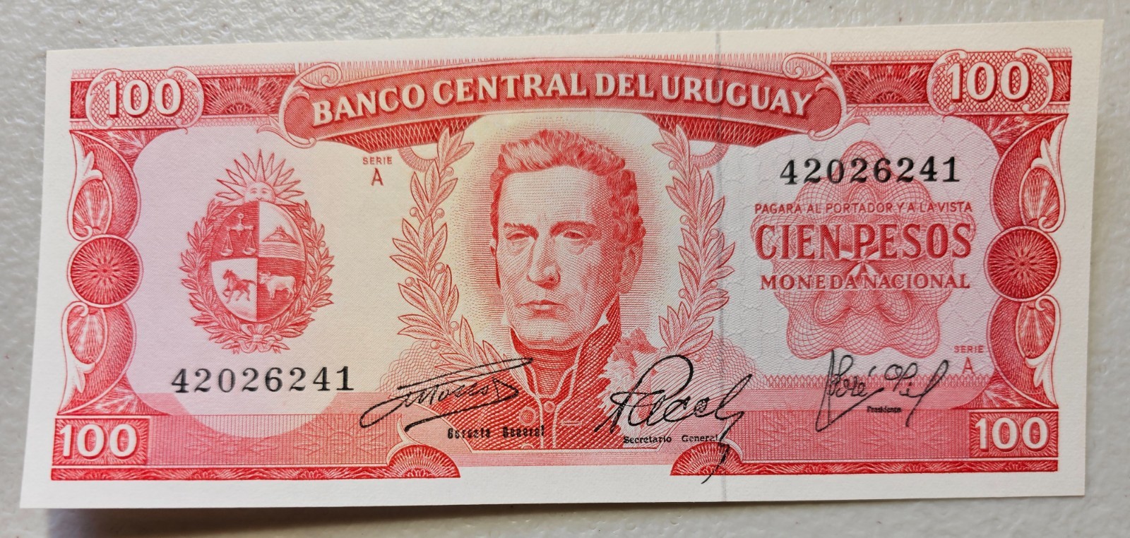 Uruguay 100 Pesos 1967 Unc