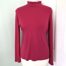 Spirit Of The Andes Women Top Pink Roll Neck Pima Cotton Size Medium *Flaw*