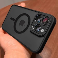 High Quality Magnetic Luxury Lens Protector Matte Translucent Case For iPhone