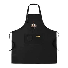 Kitchen 2 Pack Adjustable Bib Apron with Cartoon Chef Design 2 Pockets Perfect 