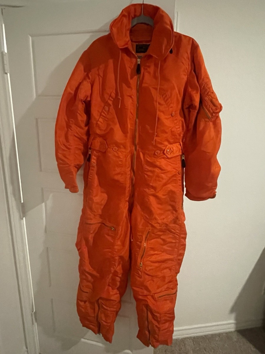 USAF 1960 Orange Flight Suit (winter) CWU-1/P Medium Long SZ Hood