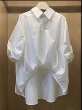 Damen Bluse weiß S/M Trikot 3/4 Puffärmel K...