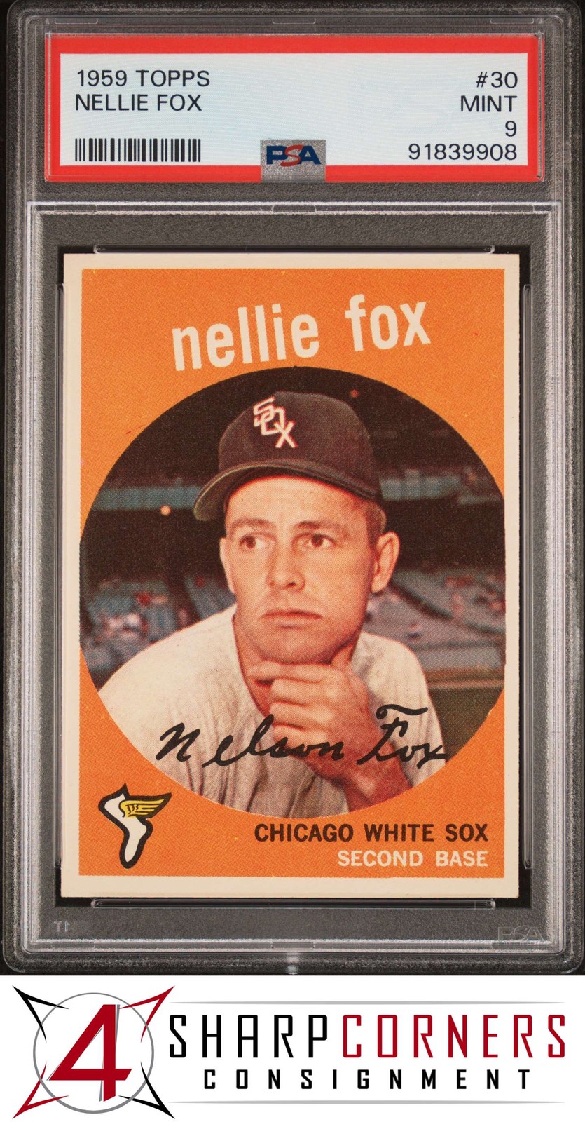 1959 TOPPS #30 NELLIE FOX WHITE SOX HOF PSA 9