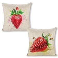Linen Pillow Cases Standard Size Set of 2 - 18x18 Inch Decorative Cushion Cas...