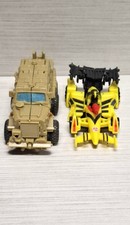 Transformers Robot Toys Lot Yellow Race Car  Tan Military Vehicle