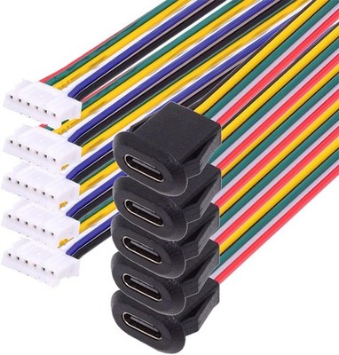 5er Pack USB-C Buchse auf 6-Pin Header Kabel 2,0 mm PD Power